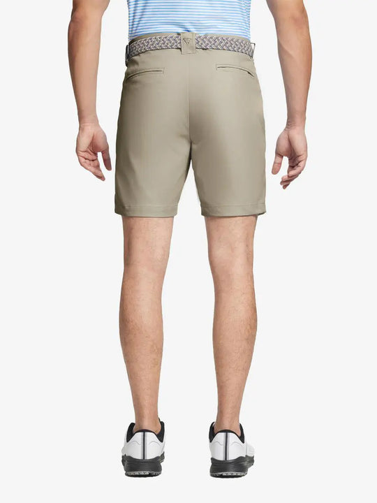 Back view of MAELREG Khaki golf shorts – lightweight and water resistant